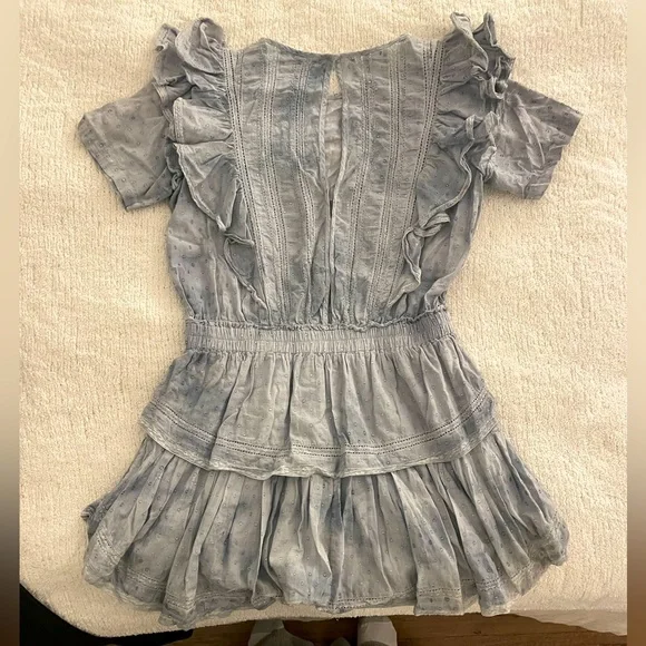 LoveShackFancy Natasha Dress in Blue Tie Dye